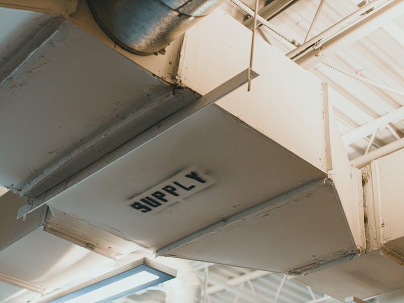 HVAC supply air duct system delivering clean filtered air throughout home